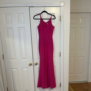 Elegant Pink Halter Maxi Dress for Prom